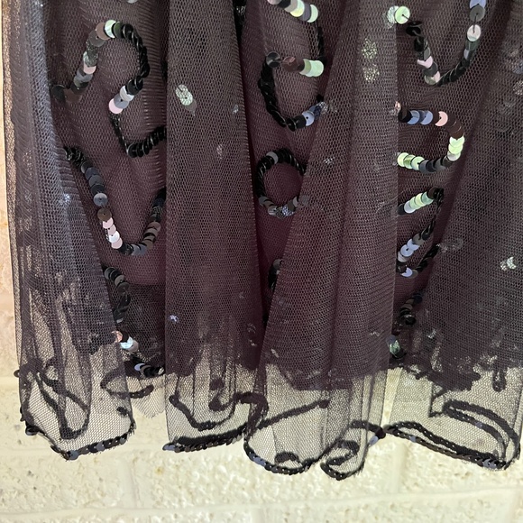 Vintage Betsey Johnson Black Sequin Mesh Flutter Two Piece - Picture 13 of 16